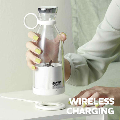 Close-up of the USB magnetic charging base of the blender