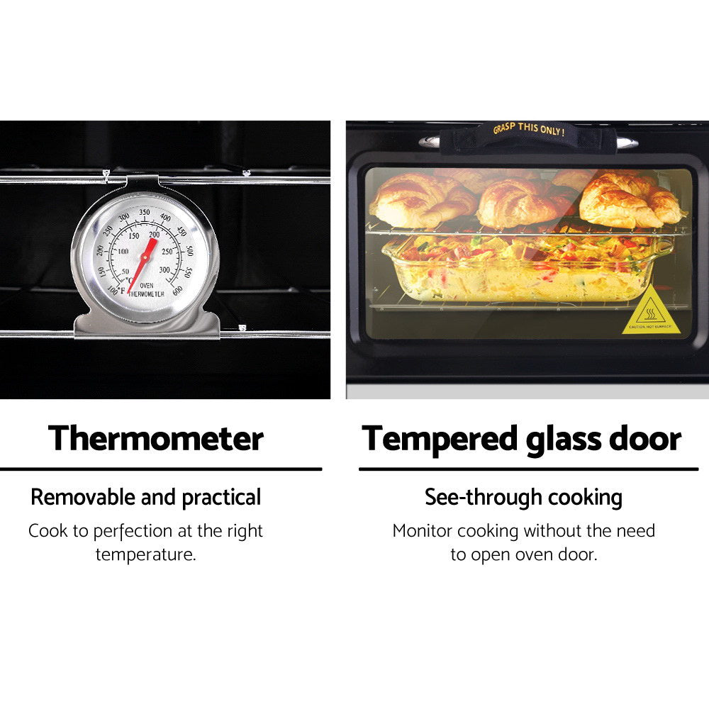 Oven interior with two removable racks for roasting and baking