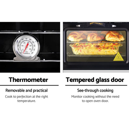Oven interior with two removable racks for roasting and baking