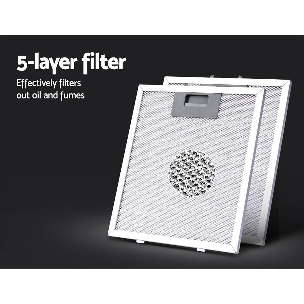 Removable 5-layer aluminium filter from Devanti 900mm range hood for easy cleaning