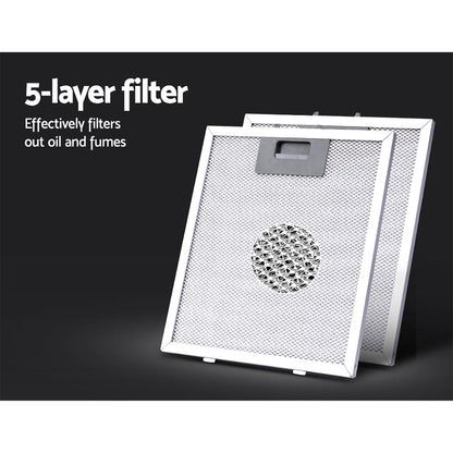 Removable 5-layer aluminium filter from Devanti 900mm range hood for easy cleaning