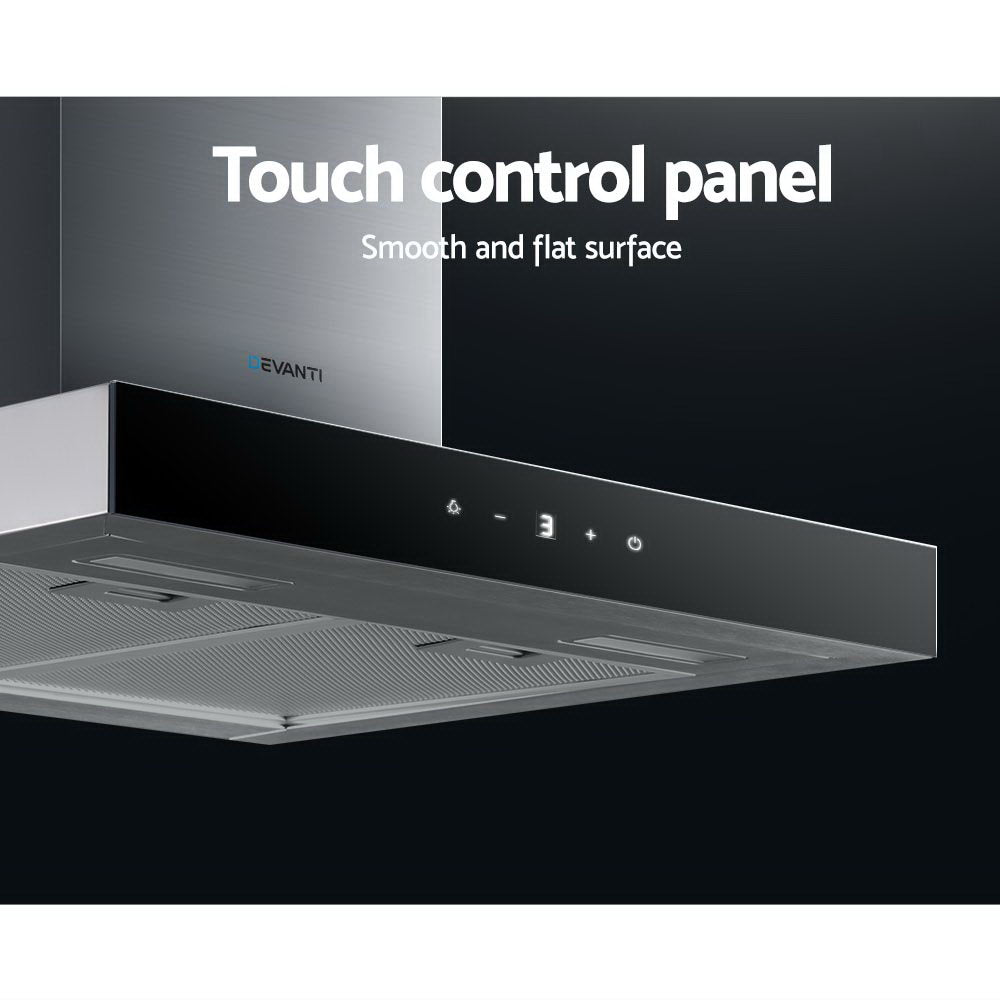 Close-up of the intuitive 3-speed touch control panel