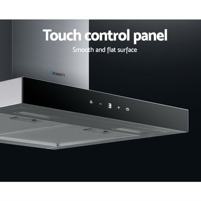 Close-up of the intuitive 3-speed touch control panel