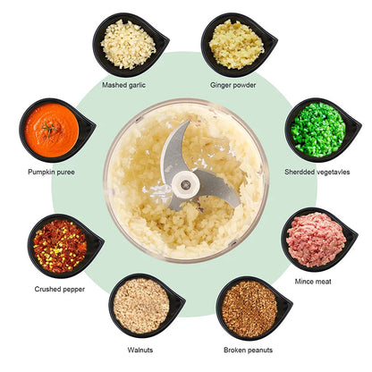 Blender with various ingredients around it on a white background