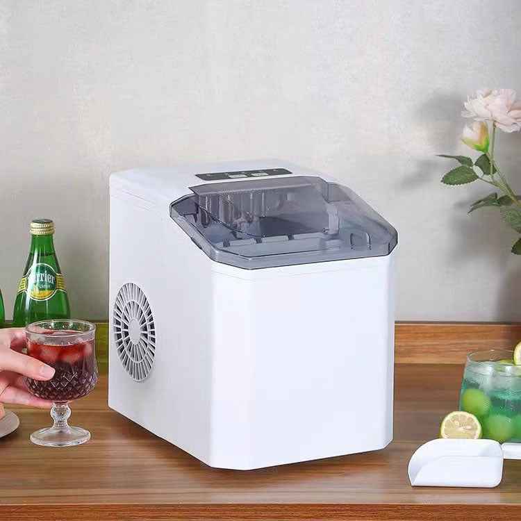 Ice Maker Countertop, Portable Ice Machine with Carry Handle, 26.5lbs Per Day, 9 Cubes in 6 Mins, Auto-Cleaning, with Basket and Scoop, for Home, Kitchen, Camping, RV
