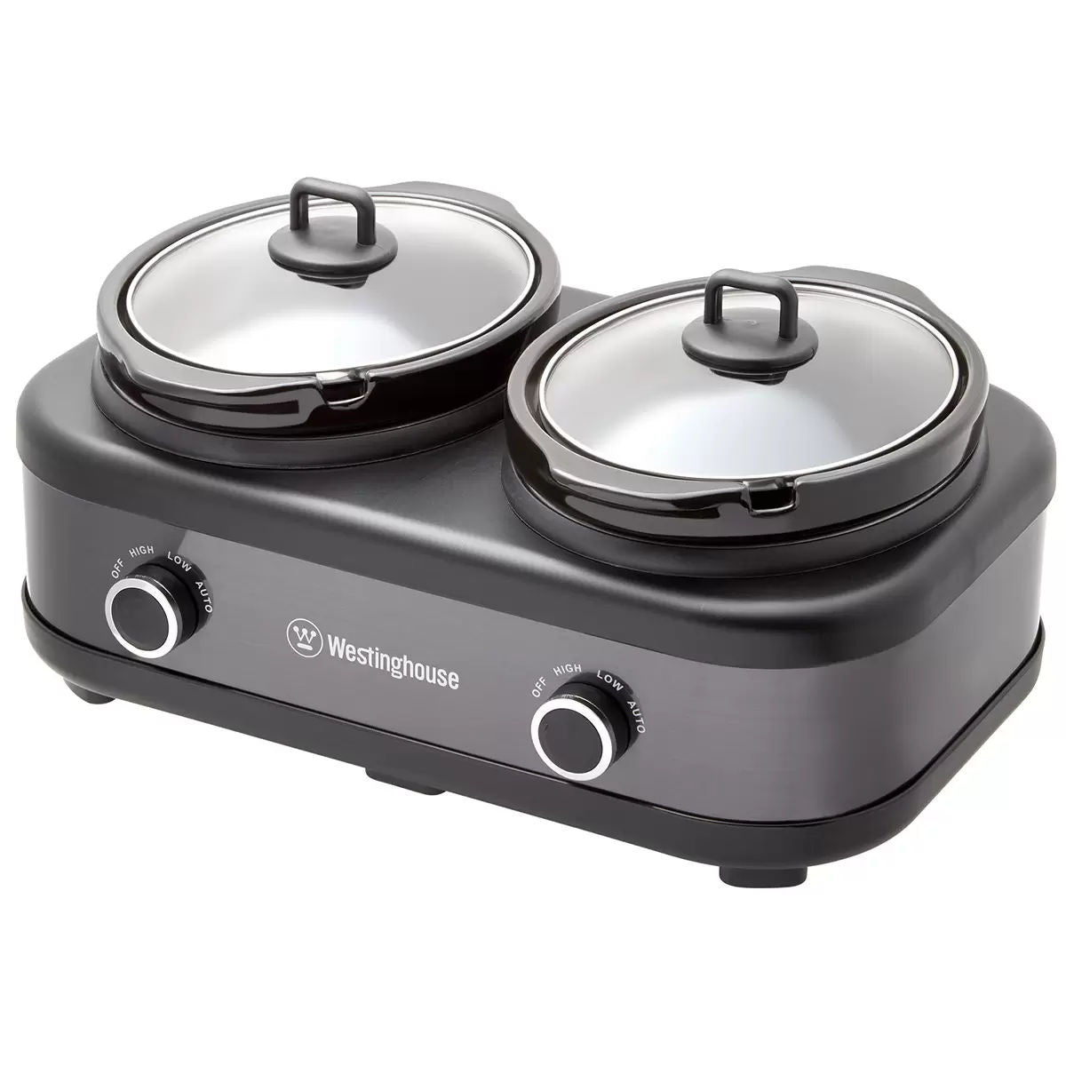 Westinghouse double pot cooker on a white background