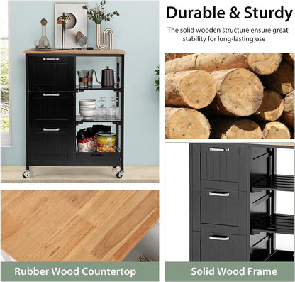 Collage of a black metal cabinet with rubber wood countertop, stacked logs, and a gray metal file cabinet.
