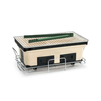 Rectangular gardening container with drainage holes on a white background