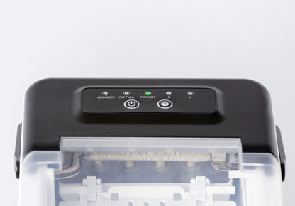 Black electronic device with control panel on a white background