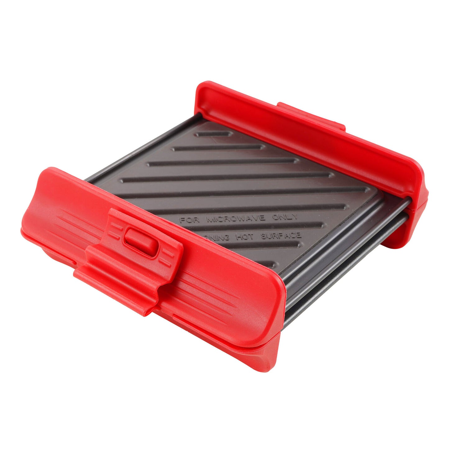 Small grill with red lid on a white background