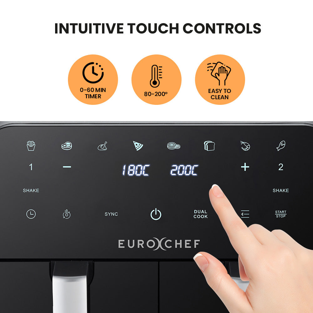 EuroChef appliance control panel with touch controls and digital display
