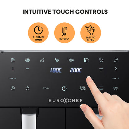 EuroChef appliance control panel with touch controls and digital display