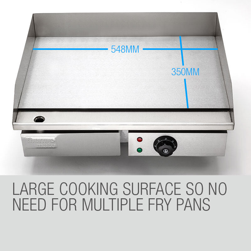 Thermomate griddle, emphasizing multi-food cooking capacity.