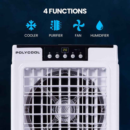 POLYCOOL 30L Evaporative Air Cooler Portable Industrial Fan, Purifier, Humidifier, Remote Control