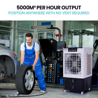 POLYCOOL 30L Evaporative Air Cooler Portable Industrial Fan, Purifier, Humidifier, Remote Control