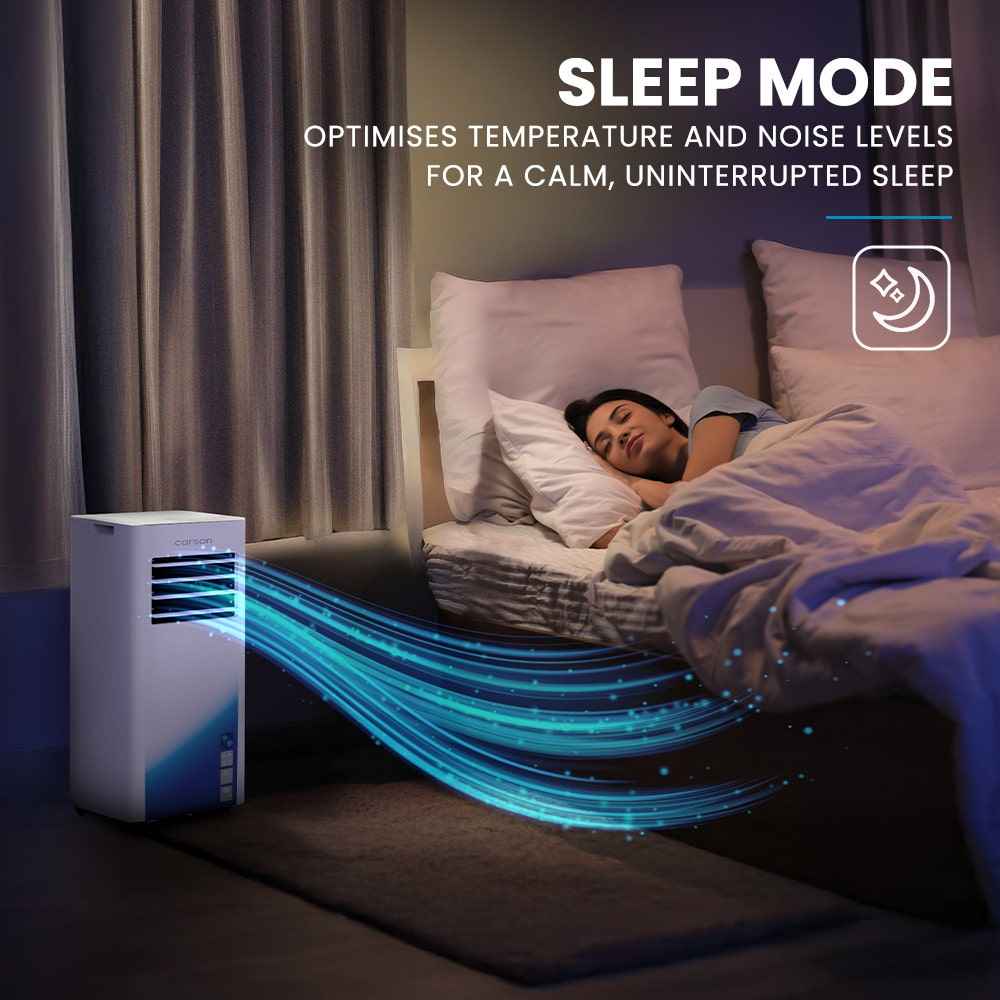 CARSON 2.05kW Portable Air Conditioner, Bluetec Edition, Dehumidifier & Fan Mode, Remote Control, 24hr Timer, Sleep Mode