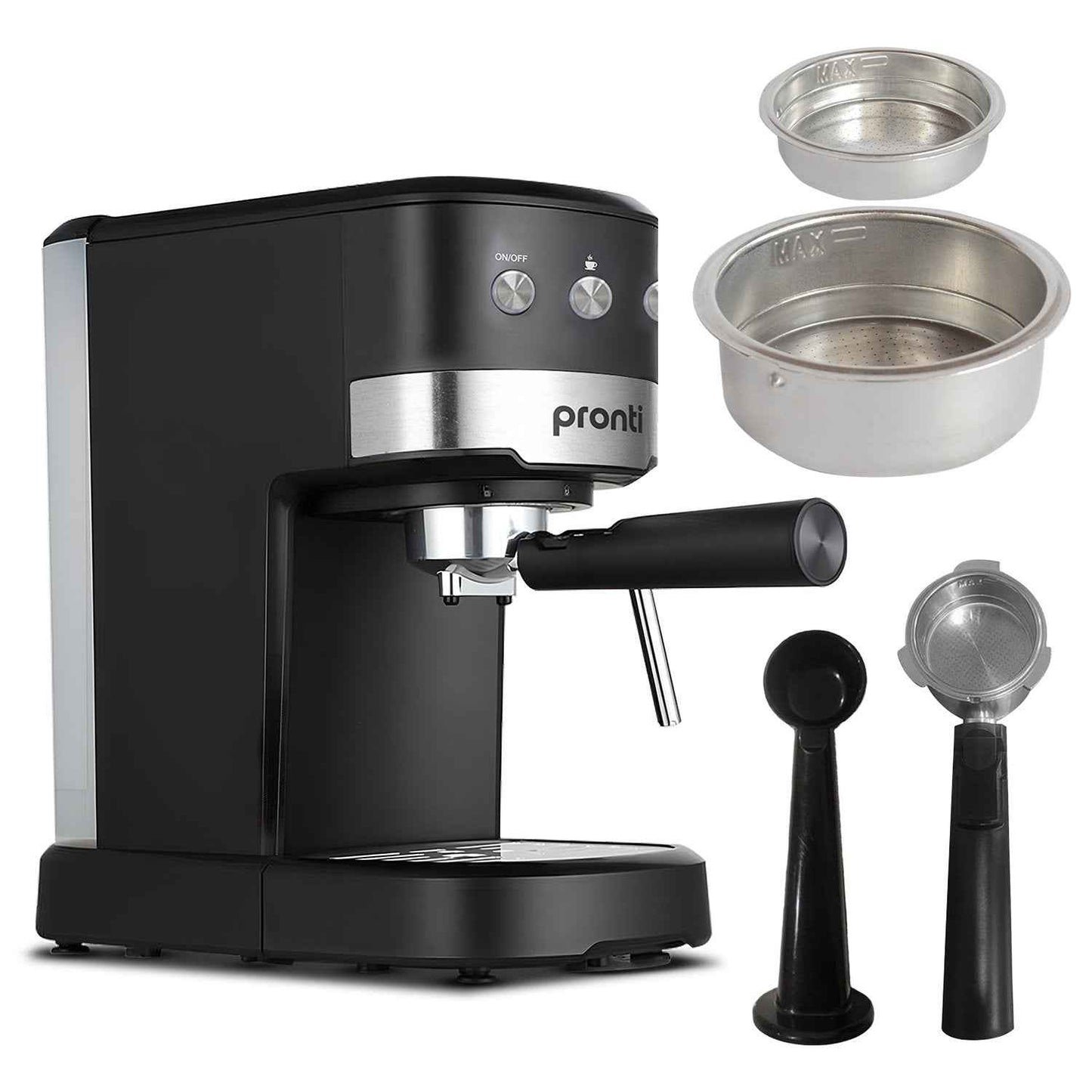 Pronti CM-850D Coffee Machine 20 Bar Espresso Maker with Milk Frother and 1.25L Tank