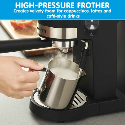 Pronti CM-850D Coffee Machine 20 Bar Espresso Maker with Milk Frother and 1.25L Tank