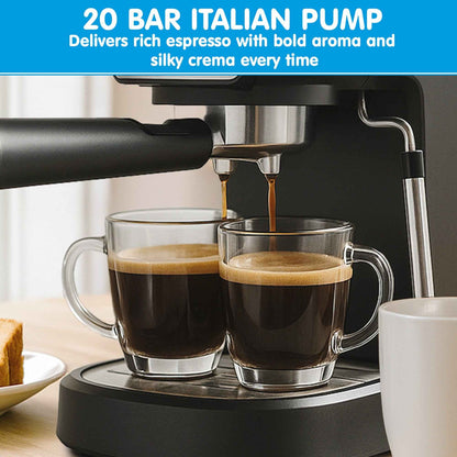 Pronti Breakfast Set with Rose Gold Kettle & Toaster with 1.2L Espresso Machine - White