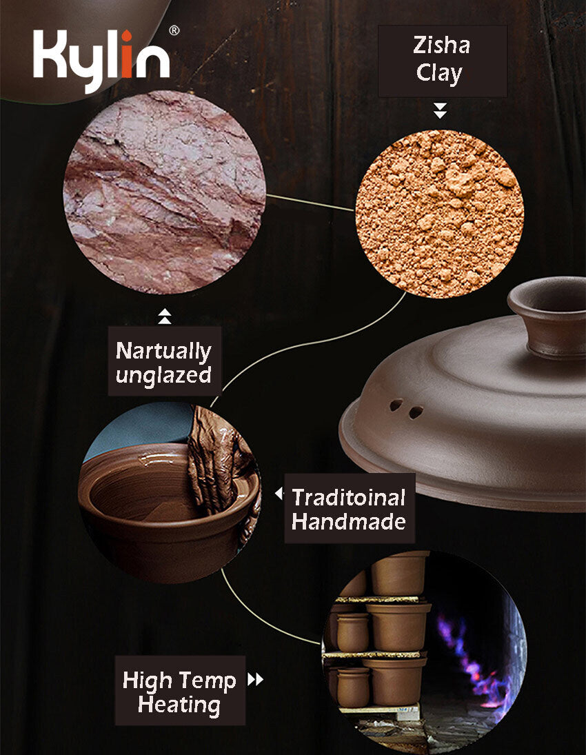 Kylin Zisha Clay product with natural unglazed, traditional handmade, and high temp heating features.