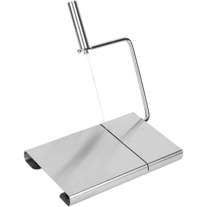 Metallic stand with a rectangular base and cylindrical rod on a white background