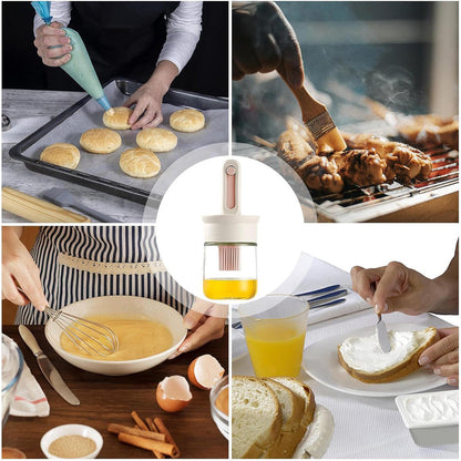 Collage of cooking and food preparation activities including baking, grilling, and preparing a sandwich.