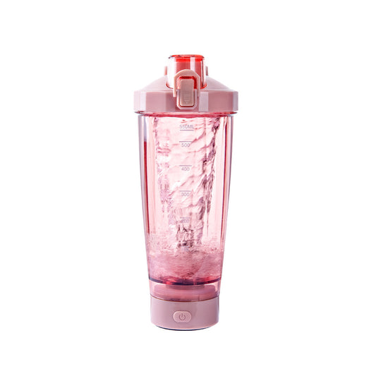 Pink Electric Shaker Bottle 550ml – Portable Mixer Cup