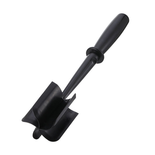 Black gardening trowel on a white background