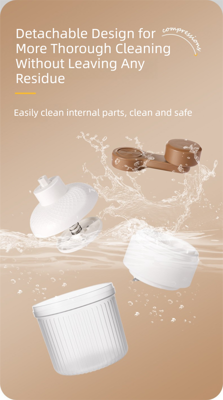 Cleaning tool with detachable design for thorough cleaning on a beige background