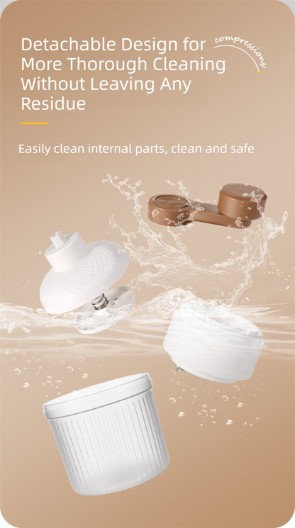 Cleaning tool with detachable design for thorough cleaning on a beige background