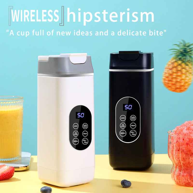 Black Portable Wireless 420ML Blender Bottle (8.7x8.7x23.2CM) - 12-Blade Crushing Power, Self-Cleaning, USB Rechargeable for Juices & Smoothies