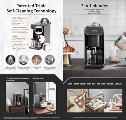 Multifunctional kitchen appliance with self-cleaning technology and 3-in-1 capabilities.