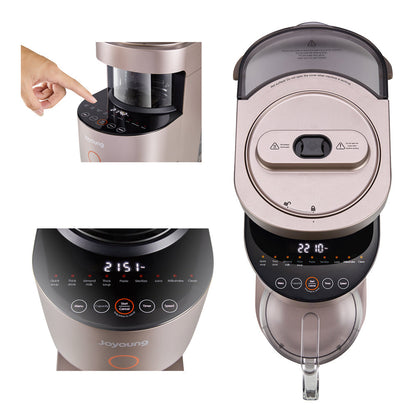 Multifunctional kitchen appliance with digital display and control panel, featuring the brand 'Joyoung'.