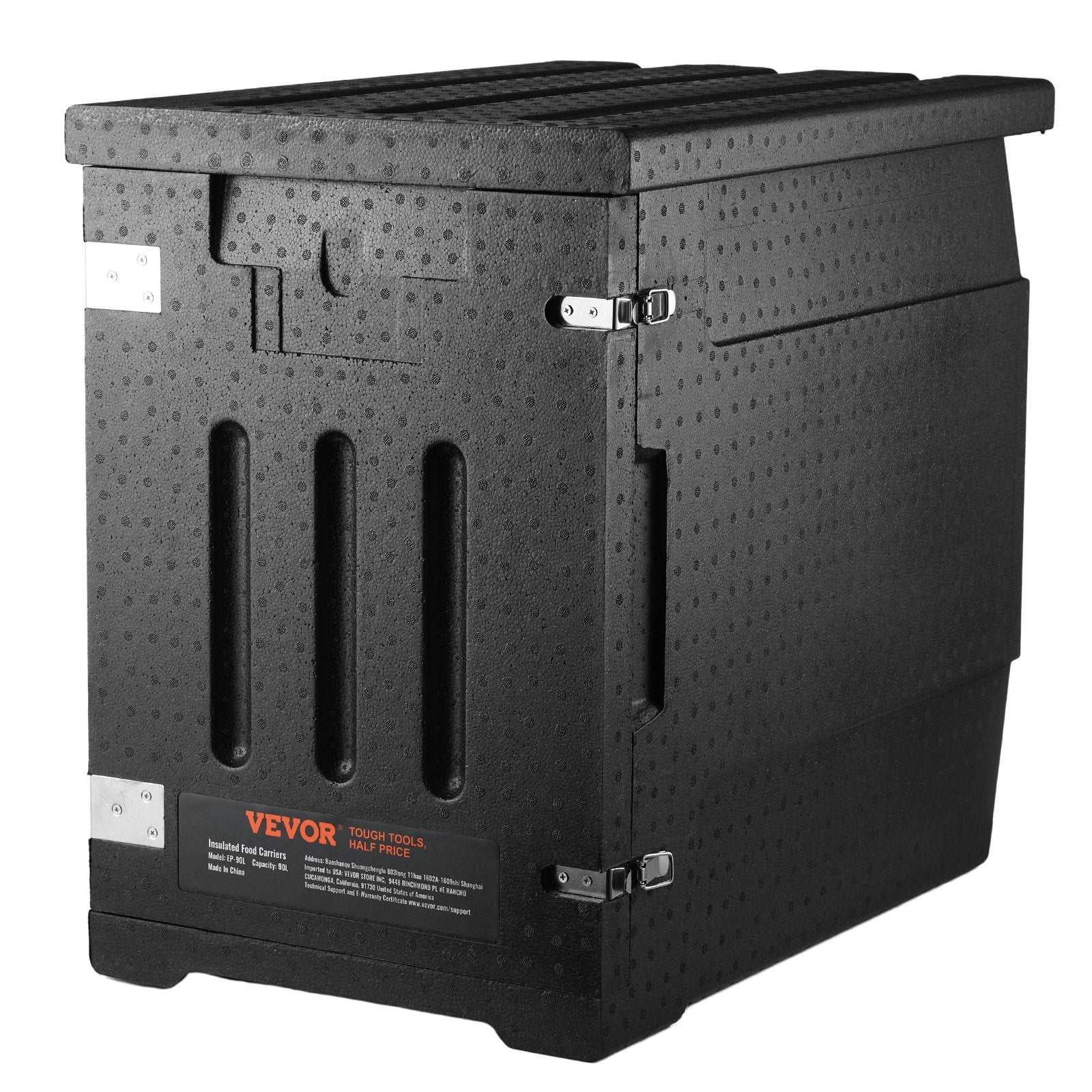 Black pet crate with Vevor branding on a white background
