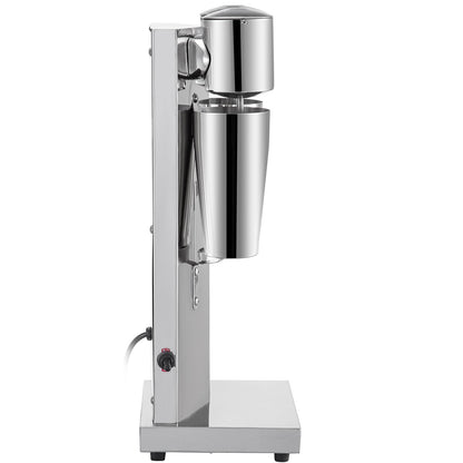 Stainless steel drink mixer on a white background