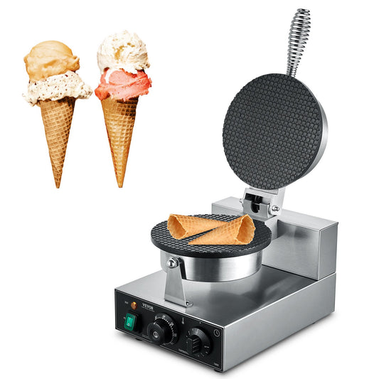 Ice cream cone maker with two ice cream cones on a white background