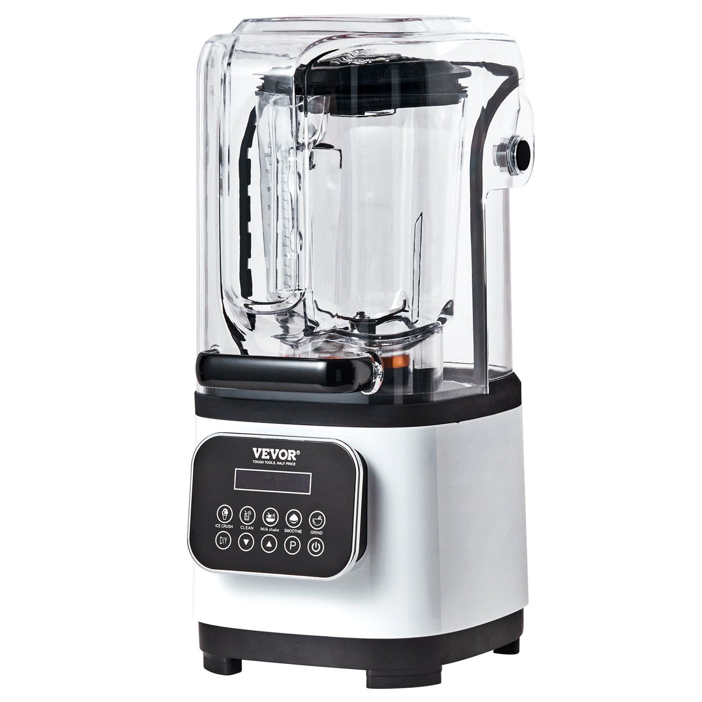 Vevor blender with clear container on a white background