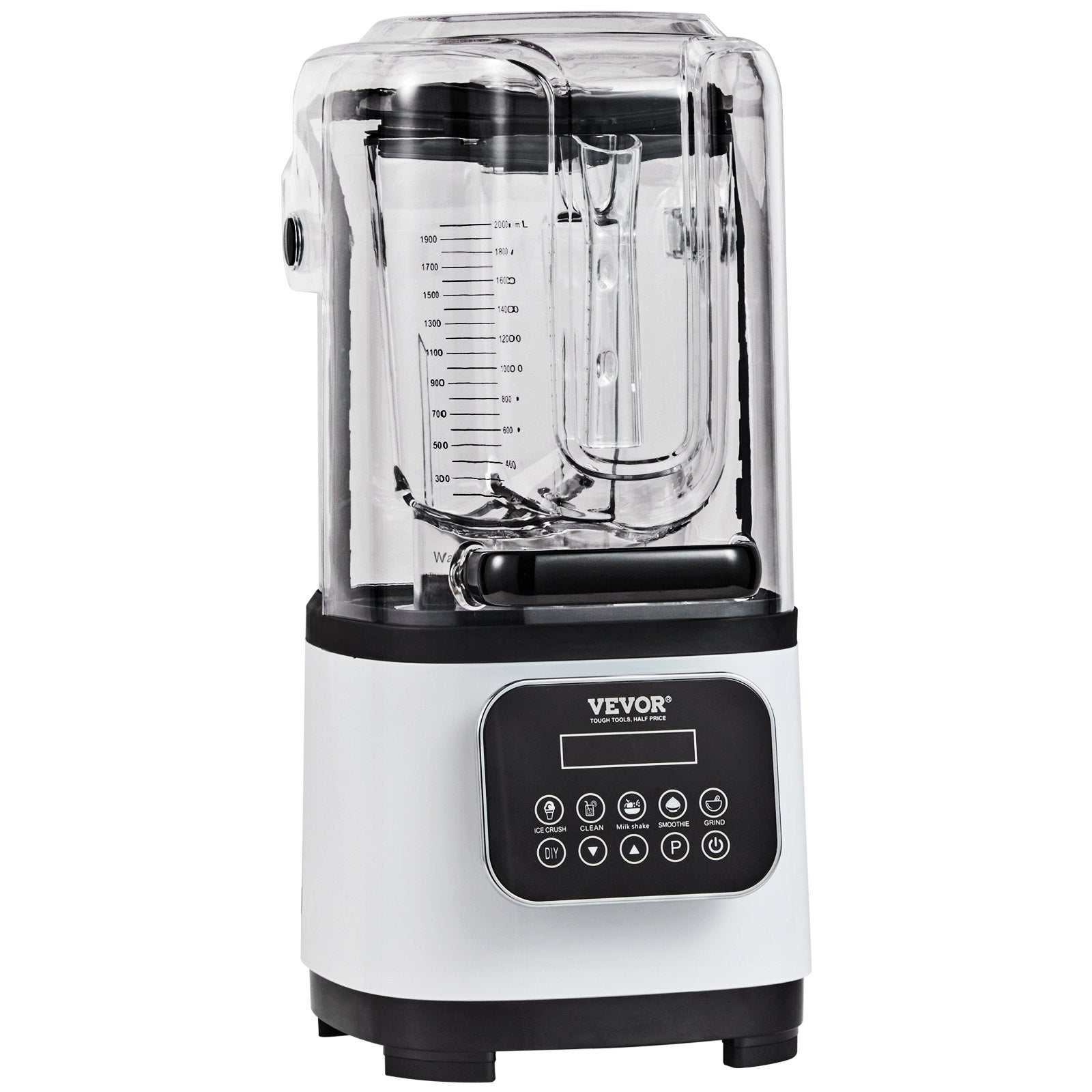 Vevor blender with clear container on a white background