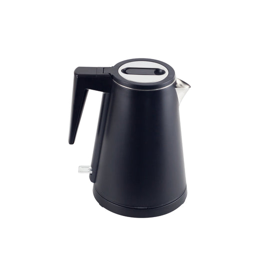 Black electric kettle on a white background