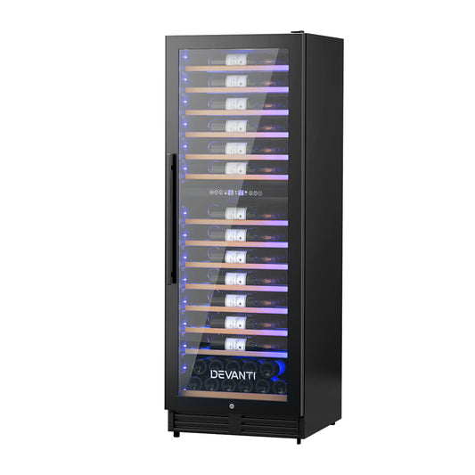 Devanti wine cooler with glass door on a white background