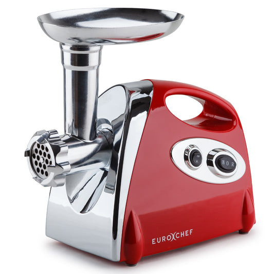 EUROCHEF 1800W Electric Meat Grinder in Red - Full Product View